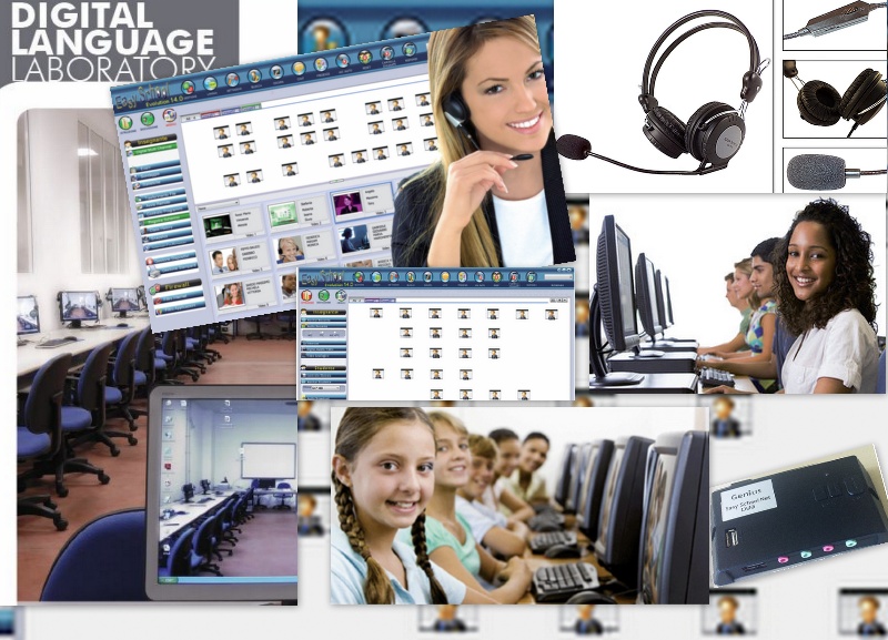 Digitálne jazykové laboratórium - Učiteľská riadiaca stanica so slúchadlami